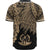 Vanuatu Polynesian Custom Personalised Baseball Shirt - Tribal Wave Tattoo Gold - Polynesian Pride