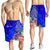 Tahiti Custom Personalised Men's Shorts - Turtle Plumeria (Blue) - Polynesian Pride