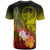 Custom Yap T Shirt Humpback Whale with Tropical Flowers (Yellow) - Polynesian Pride