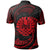 Tahiti Polynesian Polo Shirt Red Tribal Wave - Polynesian Pride