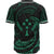 Kosrae Polynesian Baseball Shirt - Green Tribal Wave - Polynesian Pride