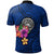 American Samoa Polynesian Polo Shirt Floral With Seal Blue - Polynesian Pride