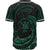 Niue Polynesian Custom Personalised Baseball Shirt - Green Tribal Wave - Polynesian Pride