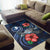 Yap Polynesian Area Rug - Blue Turtle Hibiscus - Polynesian Pride