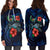 Pohnpei Polynesian Hoodie Dress - Blue Turtle Hibiscus - Polynesian Pride