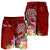 Tahiti Custom Personalised Men's Shorts - Turtle Plumeria (Red) - Polynesian Pride