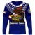 Custom American Samoa Independence Anniversary Pride Long Sleeve Shirt - LT12 Unisex Blue - Polynesian Pride