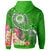 FSM Zip up Hoodie Turtle Plumeria (Green) - Polynesian Pride