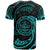 Palau Polynesian Custom T Shirt Neon Blue Tribal Wave - Polynesian Pride