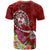 Tonga Custom T Shirt Turtle Plumeria (RED) - Polynesian Pride