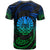 Tahiti Polynesian Custom T Shirt Blue Tribal Wave Ver.02 - Polynesian Pride