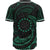 Cook Islands Polynesian Baseball Shirt - Green Tribal Wave - Polynesian Pride