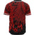 Tonga Polynesian Baseball Shirt - Tribal Wave Tattoo Red - Polynesian Pride