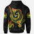 Samoa Custom Zip up Hoodie Reggae Plumeria Flowers with Spiral Patterns - Polynesian Pride