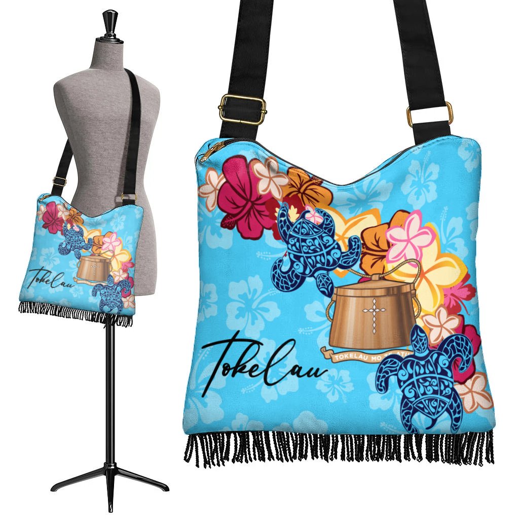 Tokelau Boho Handbag - Tropical Style One Size Boho Handbag Blue - Polynesian Pride