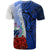 Samoa Polynesian Custom T shirt Coat Of Arm With Hibiscus Blue - Polynesian Pride