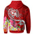 Tonga Zip up Hoodie Turtle Plumeria (RED) - Polynesian Pride