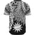 Nauru Polynesian Custom Personalised Baseball Shirt - Tribal Wave Tattoo White - Polynesian Pride