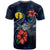 New Caledonia Polynesian T Shirt Blue Turtle Hibiscus - Polynesian Pride