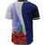 Pohnpei Polynesian Baseball Shirt - Coat Of Arm With Hibiscus Blue - Polynesian Pride