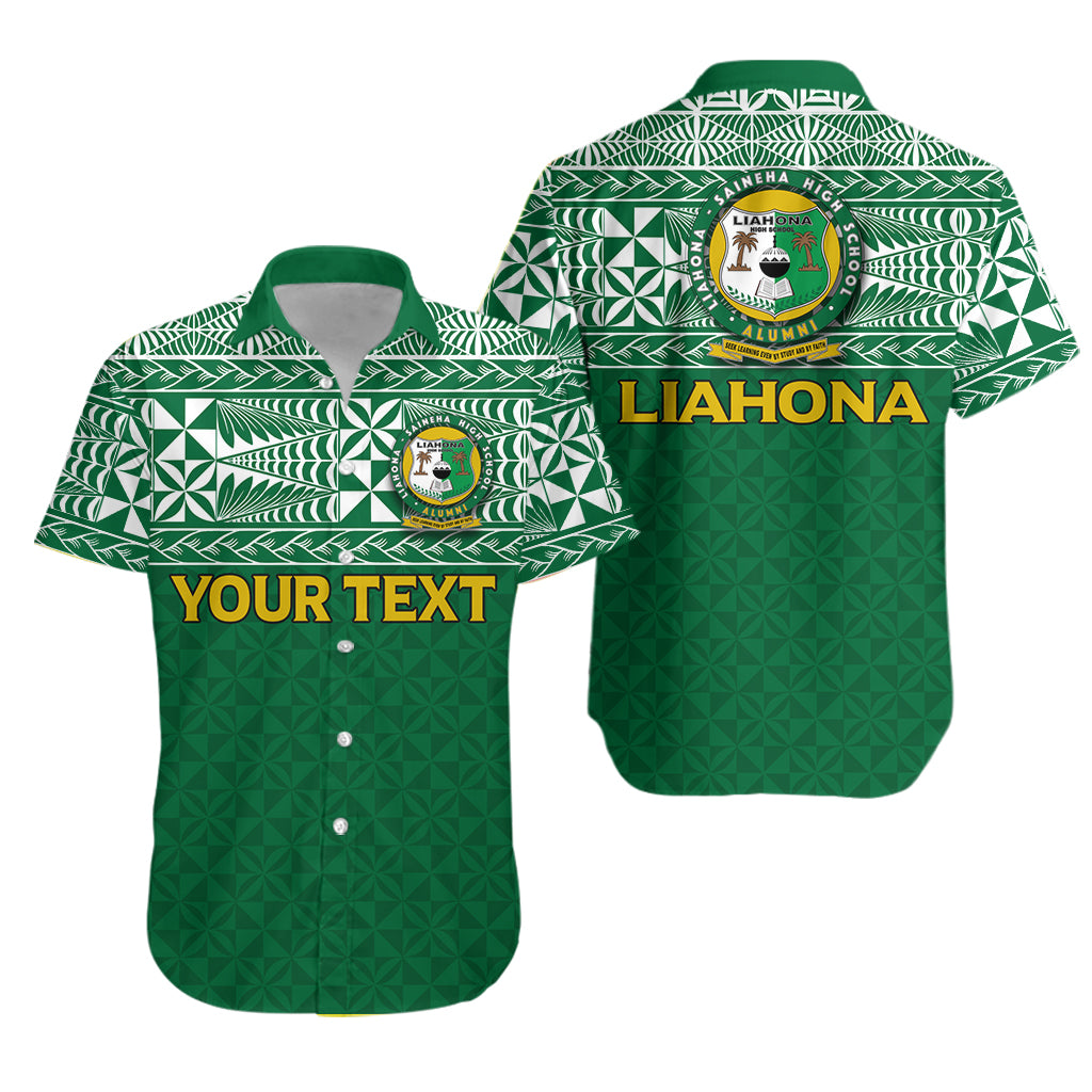 (Custom Personalised) Liahona Tonga Hawaiian Shirt - Tongan Pattern - LT12 Unisex Green - Polynesian Pride