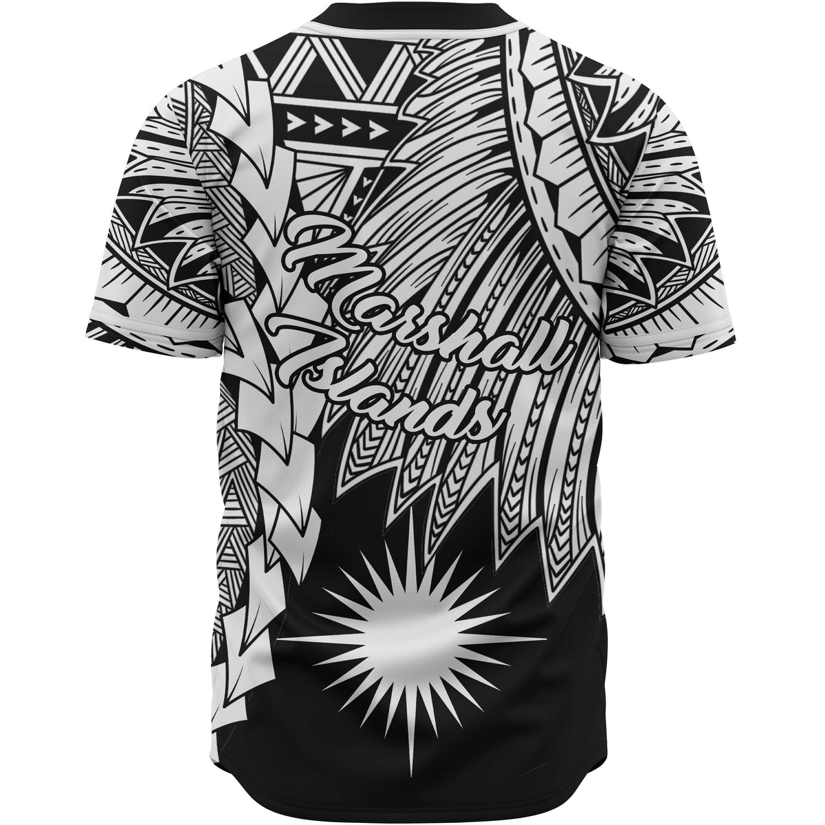 Marshall Islands Custom Personalised Baseball Shirt Polynesian Tribal Tattoo