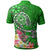 Tahiti Custom Polo Shirt Turtle Plumeria (Green) - Polynesian Pride