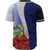 Tuvalu Polynesian Custom Personalised Baseball Shirt - Coat Of Arm With Hibiscus Blue - Polynesian Pride