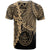 Palau Polynesian T Shirt Tribal Wave Tattoo Gold - Polynesian Pride