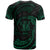 Niue Polynesian All Over T Shirt Green Tribal Wave - Polynesian Pride