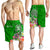 Tonga Custom Personalised Men's Shorts - Turtle Plumeria (GREEN) - Polynesian Pride