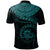 Tuvalu Polynesian Custom Polo Shirt Tuvalu Waves (Turquoise) - Polynesian Pride