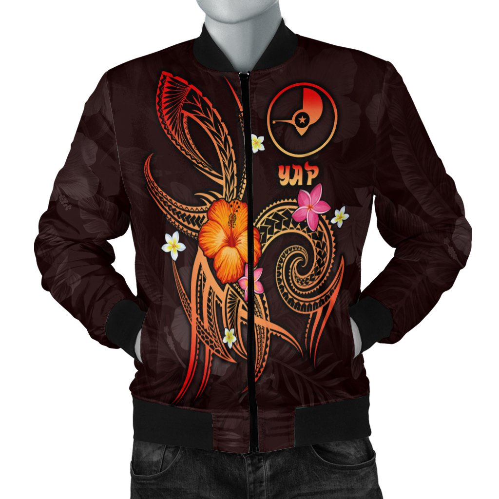 YAP Polynesian Men's Bomber Jacket - Legend of YAP (Red) Red - Polynesian Pride