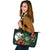 Niue Polynesian Leather Tote Bag - Green Turtle Hibiscus - Polynesian Pride