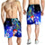 Guam Men's Shorts - Humpback Whale with Tropical Flowers (Blue) - Polynesian Pride