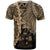 Fiji Polynesian T Shirt Tribal Wave Tattoo Gold - Polynesian Pride