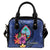 Guam Polynesian Shoulder Handbag - Floral With Seal Blue One Size Blue - Polynesian Pride