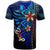 Yap Custom T Shirt Blue Vintage Tribal Mountain - Polynesian Pride