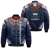 (Custom Personalised) Samoan Ula Fala Art Bomber Jacket - LT12 Blue Bomber Jacket - Polynesian Pride