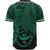 Hawaii Kanaka Maoli Polynesian Custom Personalised Baseball Shirt - Tribal Wave Tattoo Green - Polynesian Pride