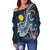 Palau Polynesian Women's Off Shoulder Sweater - Ocean Style - Polynesian Pride