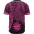 Nauru Polynesian Custom Personalised Baseball Shirt - Tribal Wave Tattoo Pink - Polynesian Pride