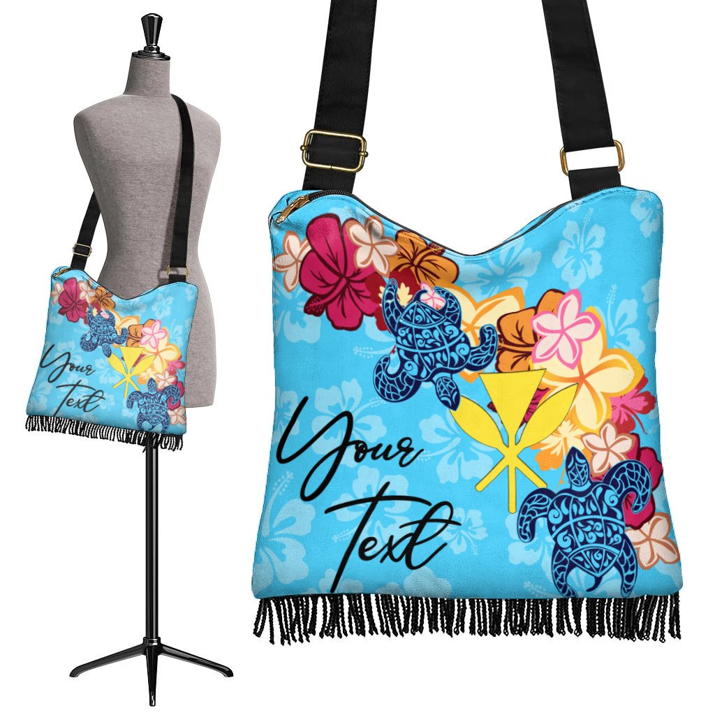 Hawaii Kanaka Maoli Custom Personalised Boho Handbag - Tropical Style One Style One Size Blue - Polynesian Pride