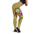 Kosrae Micronesia Legging - Floral With Seal Gold - Polynesian Pride