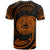 American Samoa Polynesian Custom T Shirt Orange Tribal Wave - Polynesian Pride