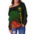 Hawaii Polynesian Women's Off Shoulder Sweater - Ohia Lehua - LT12 - Polynesian Pride