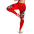 Guam Polynesian Women's Leggings - Floral With Seal Red - Polynesian Pride