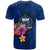 Samoa Polynesian Custom T Shirt Floral With Seal Blue - Polynesian Pride