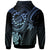 Cook islands Custom Zip up Hoodie Blue Turtle - Polynesian Pride