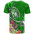 Tonga Custom T Shirt Turtle Plumeria (GREEN) - Polynesian Pride